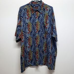 Puritan Button Up Short Sleeve Shirt 2XL Hawaiian Tropical Vacation